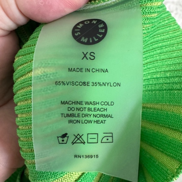 Simon Miller Green Peep Zip Sweater XS ZIPPER PULL MISSING - Picture 5 of 6